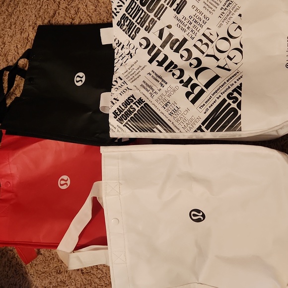 lululemon athletica Black, Red and White Tote Bags Total Of 4 - Picture 2 of 6